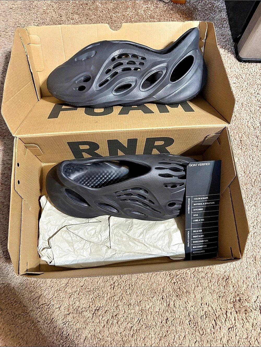 adidas Yeezy Foam RNNR Onyx Sneakers Black US 7